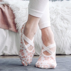 Leopard Ballet Grip Socks